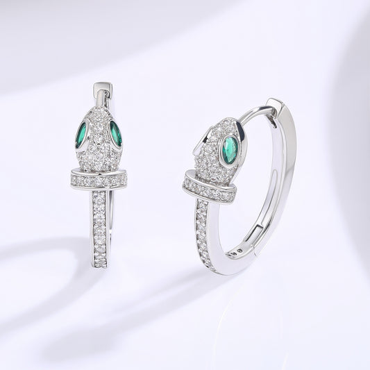 Pozlacená slitina - Náušnice se Zeleným Emporia® Křišťálem a Bílým Emporia® Křišťálem přibližná hmotnost: 10 gramů