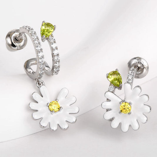 Pozlacená slitina - Náušnice s Bílým Emporia® Křišťálem a se Žlutým Emporia® Křišťálem přibližná hmotnost: 10 gramů