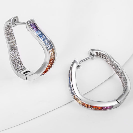 Pozlacená slitina Náušnice s Modrým Emporia® Křišťálem a Červeným Emporia® Křišťálem přibližná hmotnost: 10 gramů