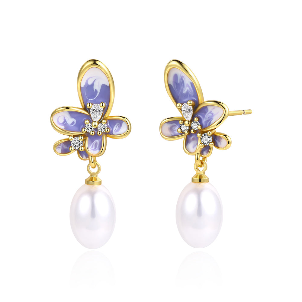 Pozlacená slitina - Náušnice s Modrým Emporia® Křišťálem přibližná hmotnost: 10 gramů