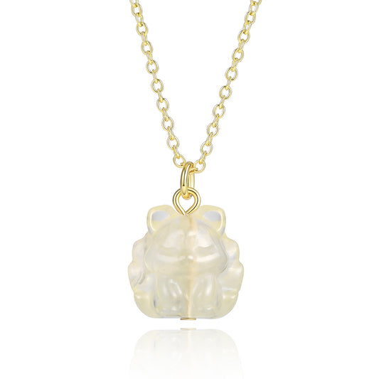 Pozlacená slitina - Náhrdelník s Bílým Emporia® Křišťálem přibližná hmotnost: 10 gramů