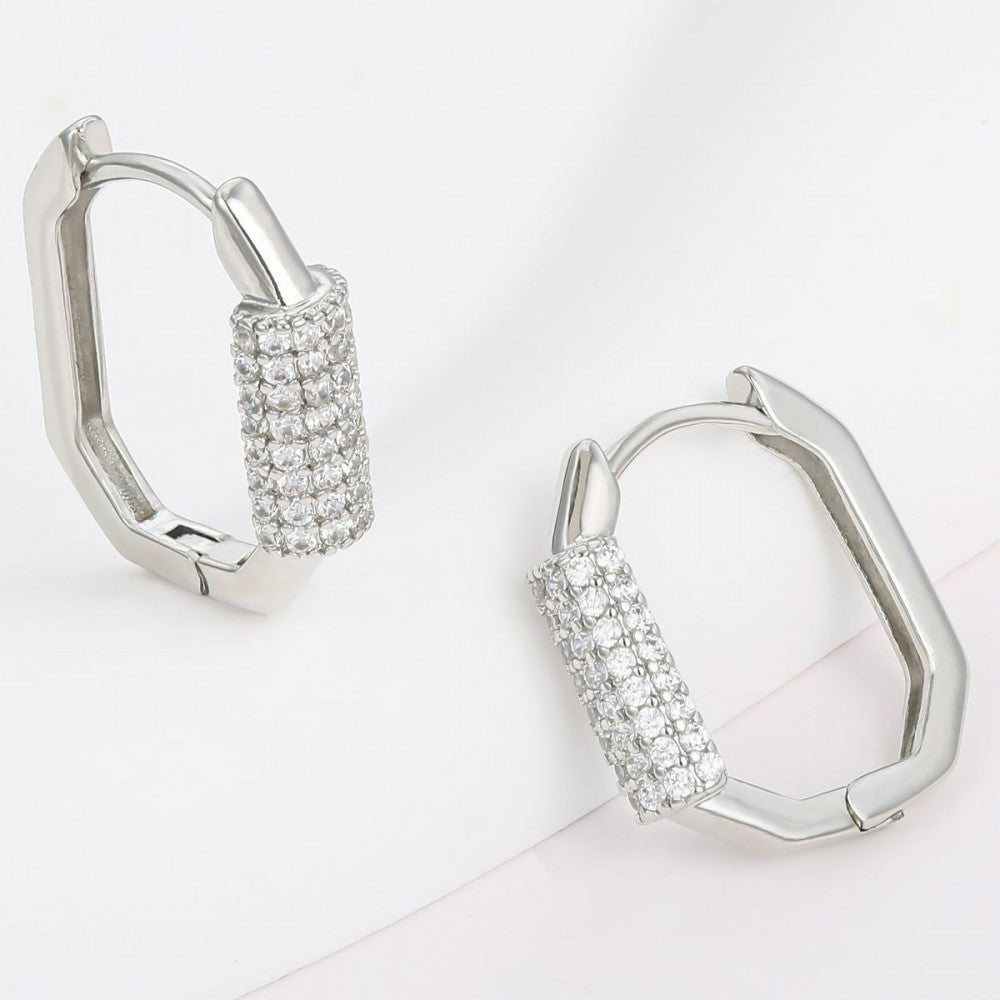 Pozlacená slitina - Náušnice s Bílým Emporia® Křišťálem