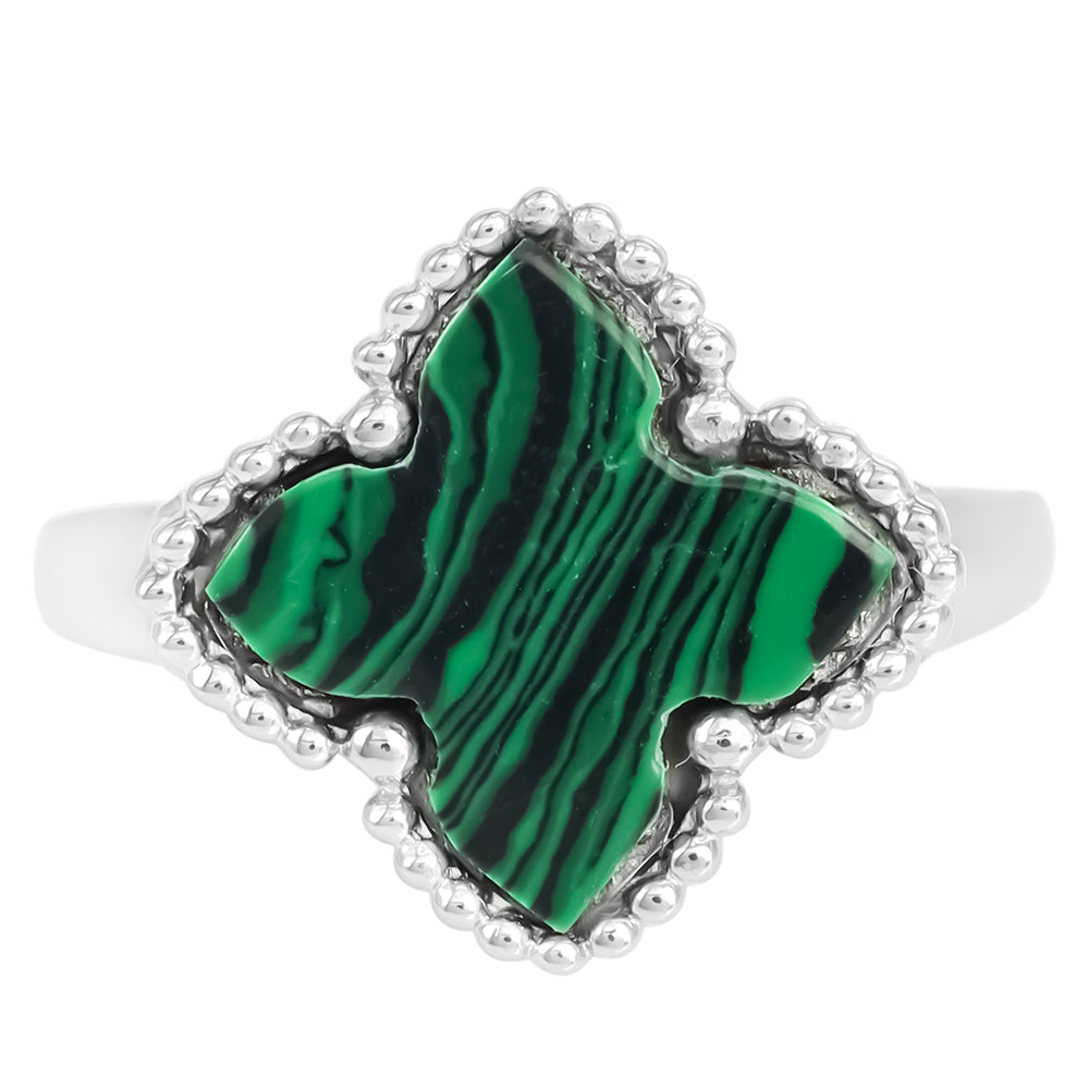 Stříbro 925/1000 - Prsten s Malachitem - Karátové číslo: 2.48. přibližná hmotnost: 2.84 gramů 2 