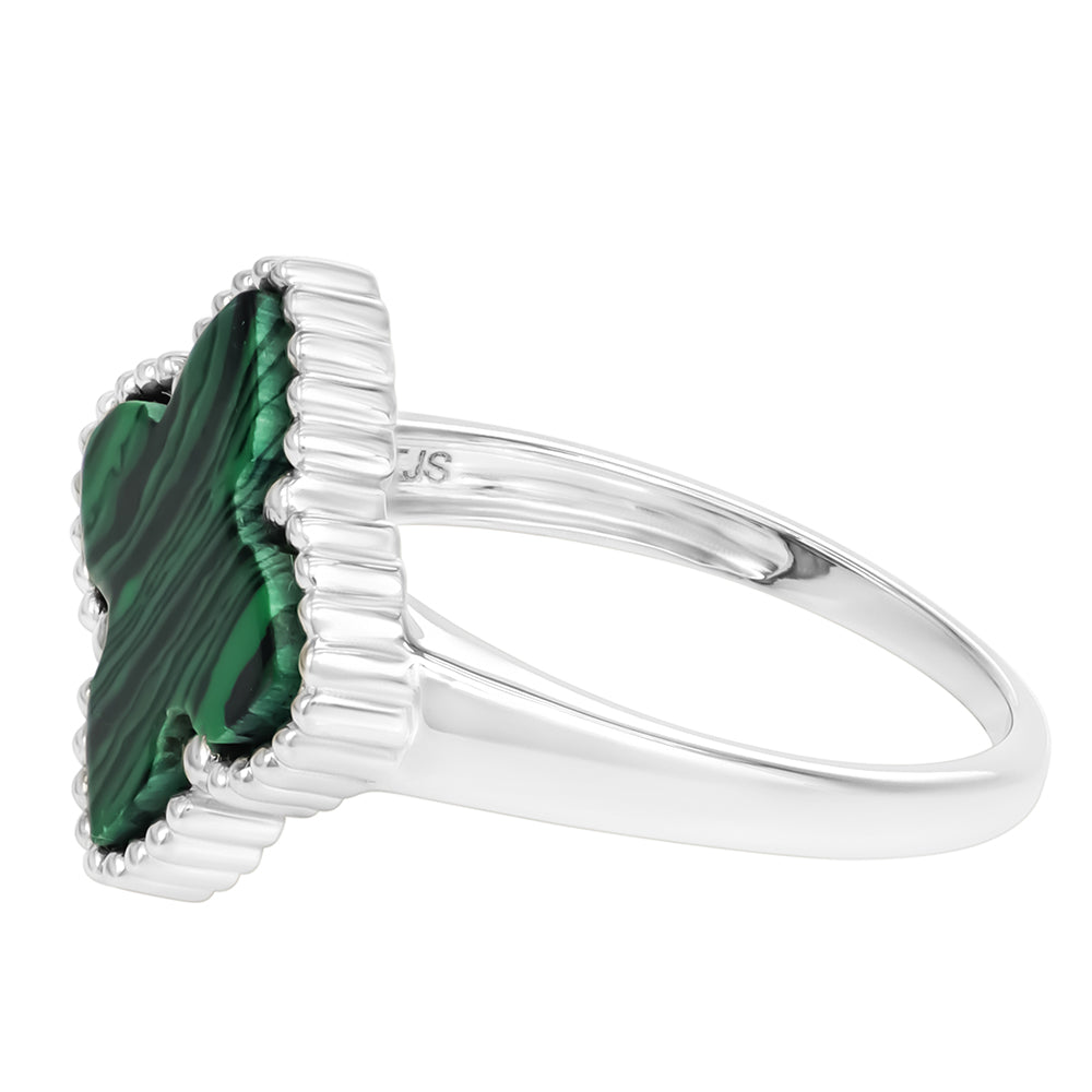 Stříbro 925/1000 - Prsten s Malachitem - Karátové číslo: 2.48. přibližná hmotnost: 2.84 gramů 3 