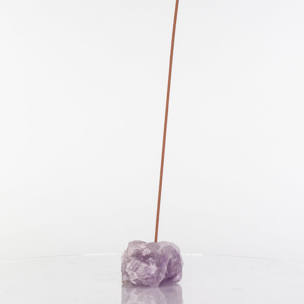 Amethyst Incense Stick Holder: Handcrafted from Natural Raw Amethyst (3–5 cm). 3 
