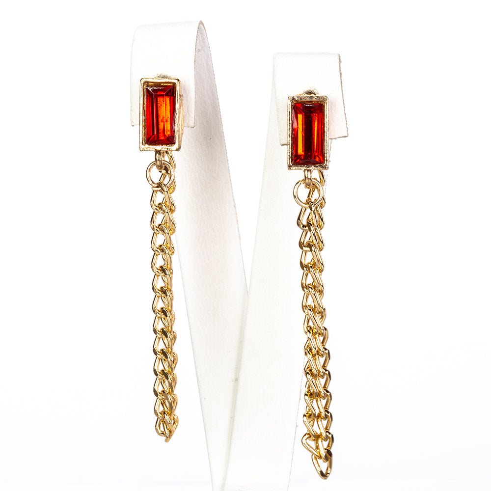 Pozlacený Slitinový Hodinky s Červeným Emporia® Křišťálem a Bílým Emporia® Křišťálem ( Náhrdelník+Náušnice+Náramek ) 7 