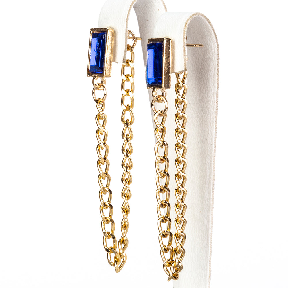 Pozlacený Slitinový Hodinky s Modrým Emporia® Křišťálem a Bílým Emporia® Křišťálem ( Náhrdelník+Náušnice+Náramek ) 8 