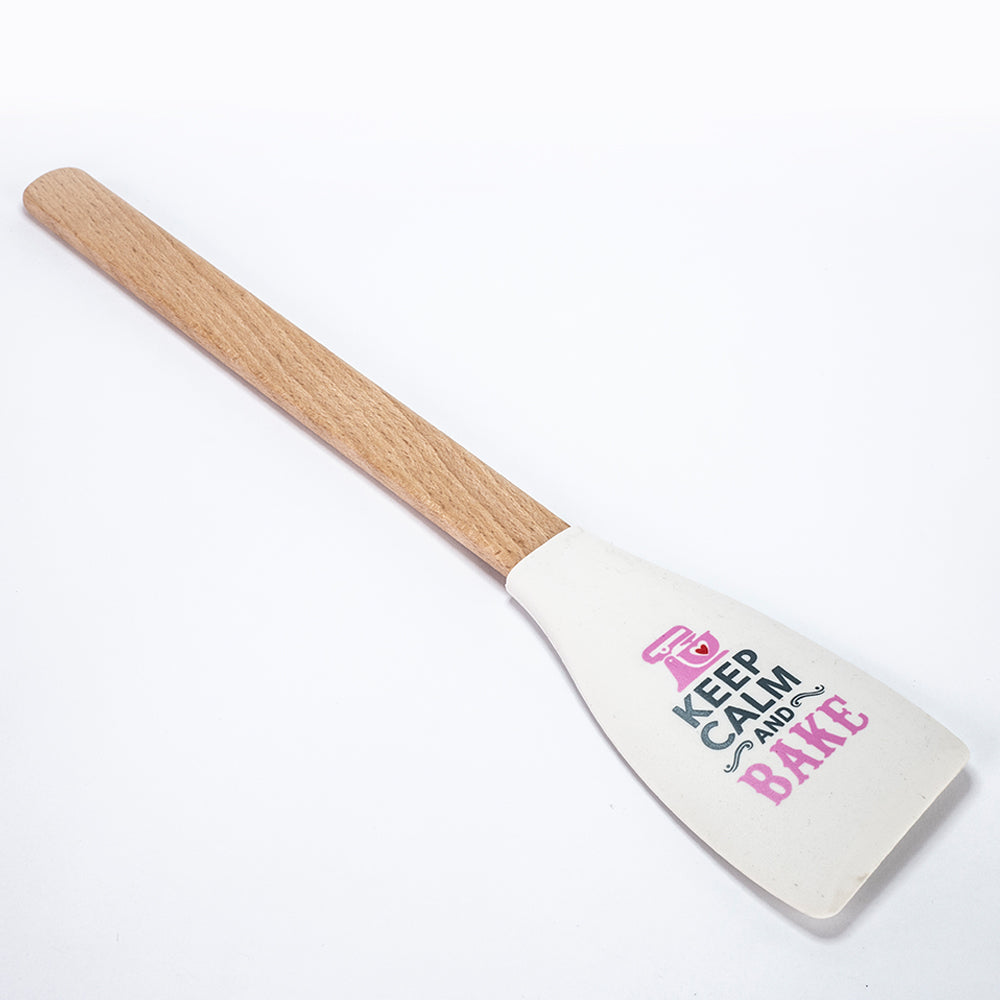 "Keep Calm and Bake" Dřevěná rukojeť špachtle 2 