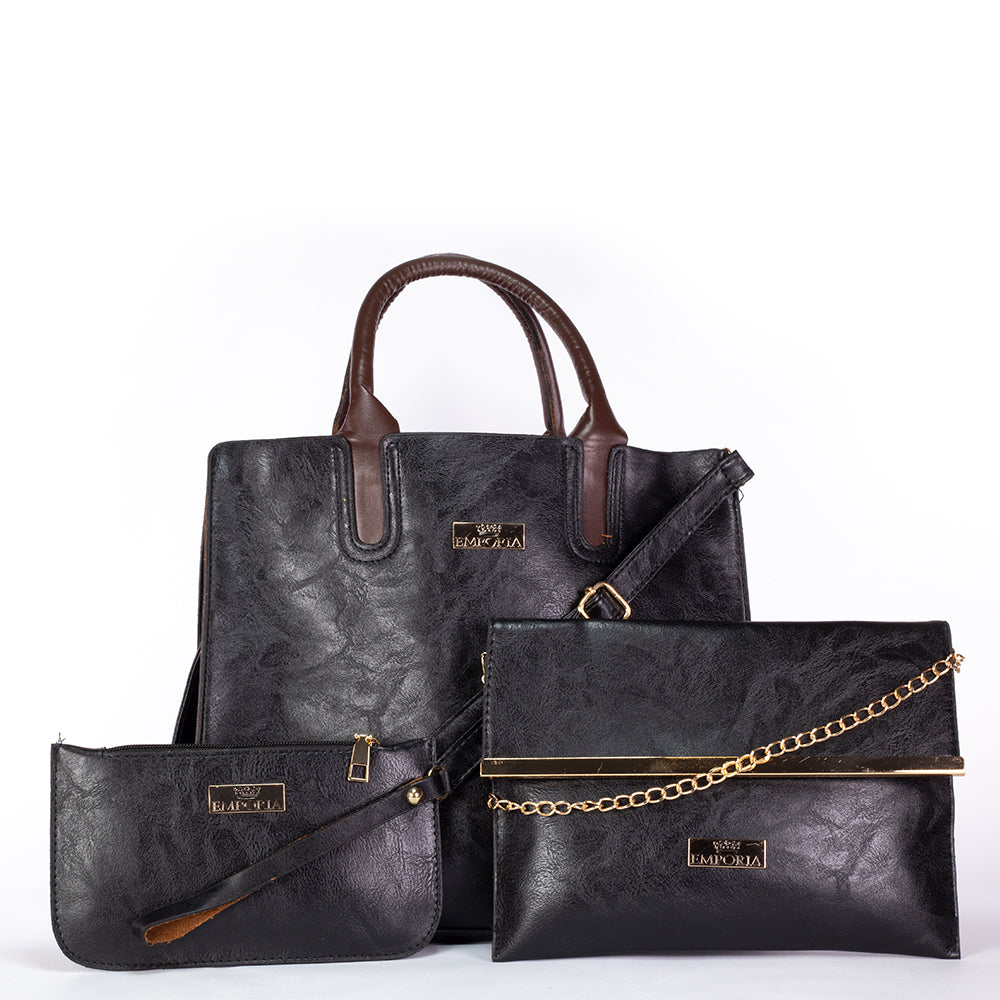 Emporia 2024 Letní kolekce - "Černý našeptávač", sada 3 tašek; černá barva 1 