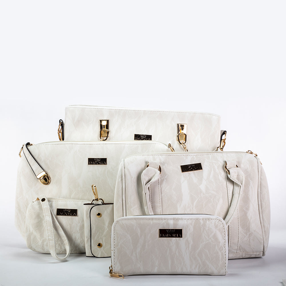 Jarní kolekce Emporia 2025 – „Měsíc slonoviny“, 6dílná sada tašek; bílý 11 