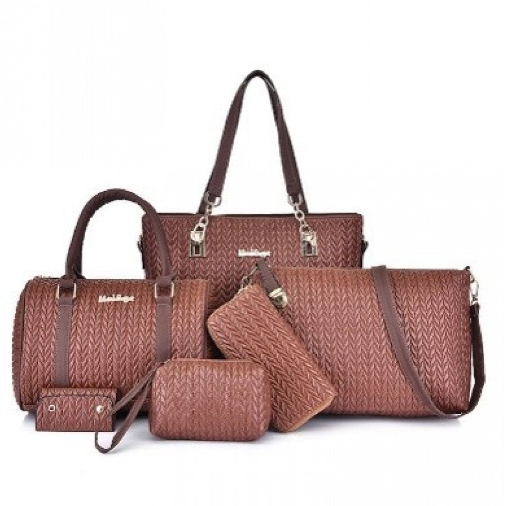 Emporia Spring Collection 2026 "CHOCO LUX" bag set, PU leather, 6pcs set, brown 1 