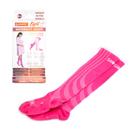 SANKOM PATENT MATERNITY LIGHT SOCKS PINK COLOR, ANTIBACTERIAL (with outerpackages); L/XL (42-47)