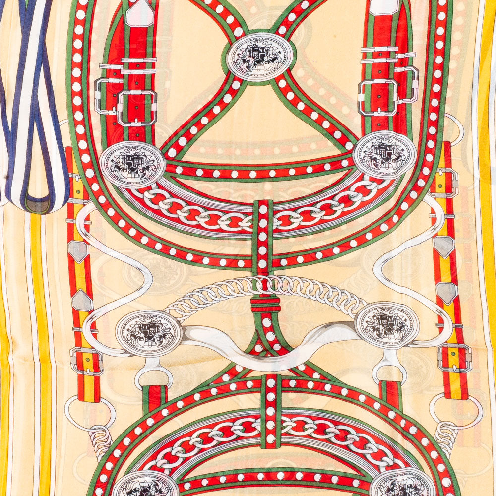 Luxusní krajina řetězů, šála, 85 x 180 cm, Krémová, 100% veganské hedvábí