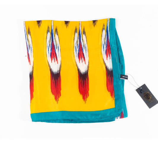 Paví prizma, šála, 85 x 180 cm, Oranžová, 100% veganské hedvábí