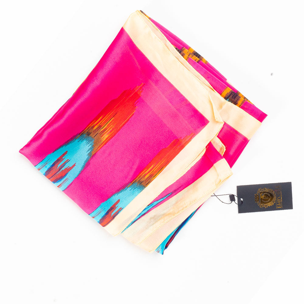 Paví prizma, šála, 85 x 180 cm, Růžová, 100% veganské hedvábí 1 