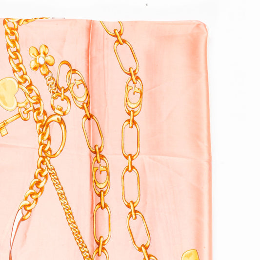 Královské řetězy, šála, 85 x 180 cm, Růžová, 100% veganské hedvábí