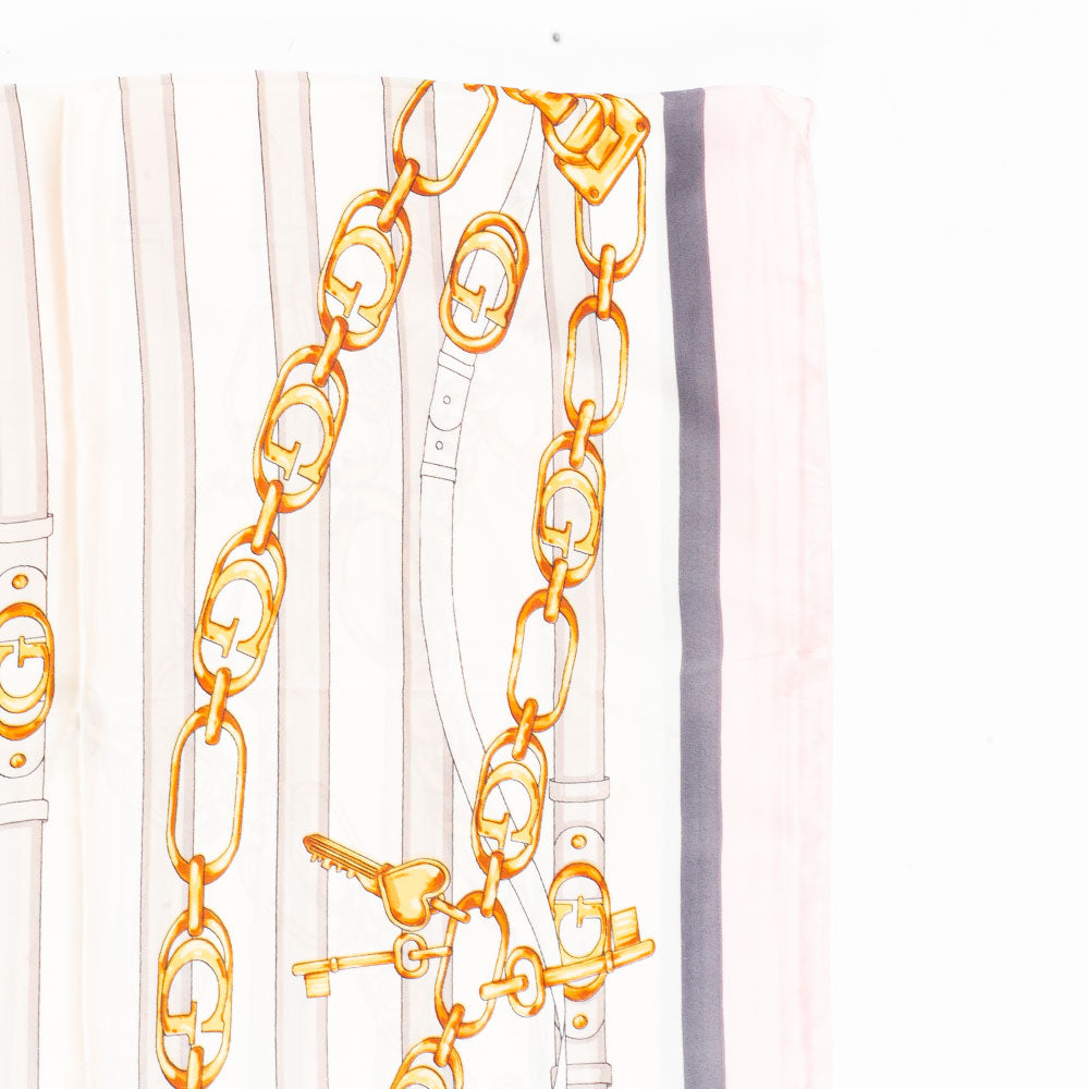 Královské řetězy, šála, 85 x 180 cm, Růžová, 100% veganské hedvábí 3 