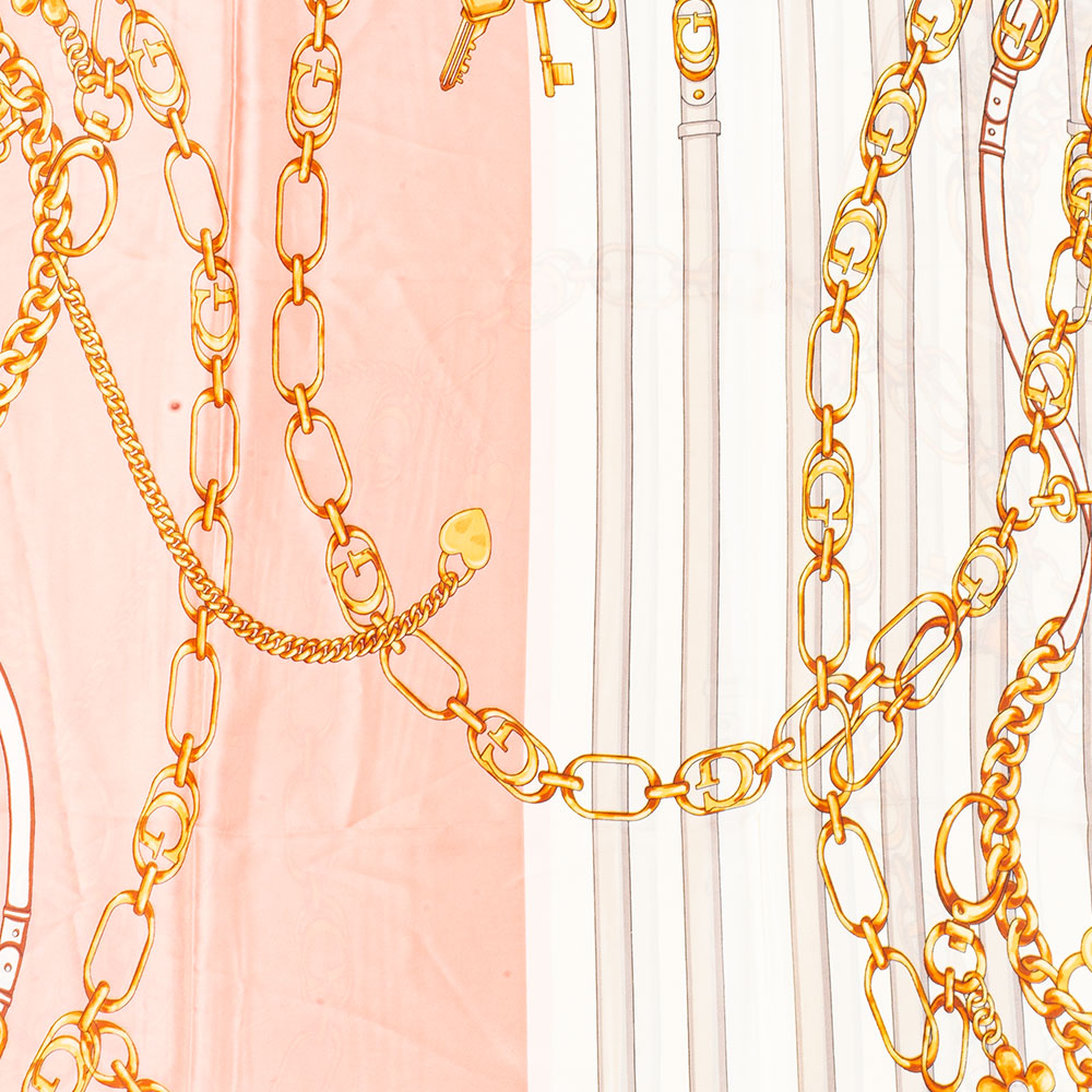 Královské řetězy, šála, 85 x 180 cm, Růžová, 100% veganské hedvábí 4 