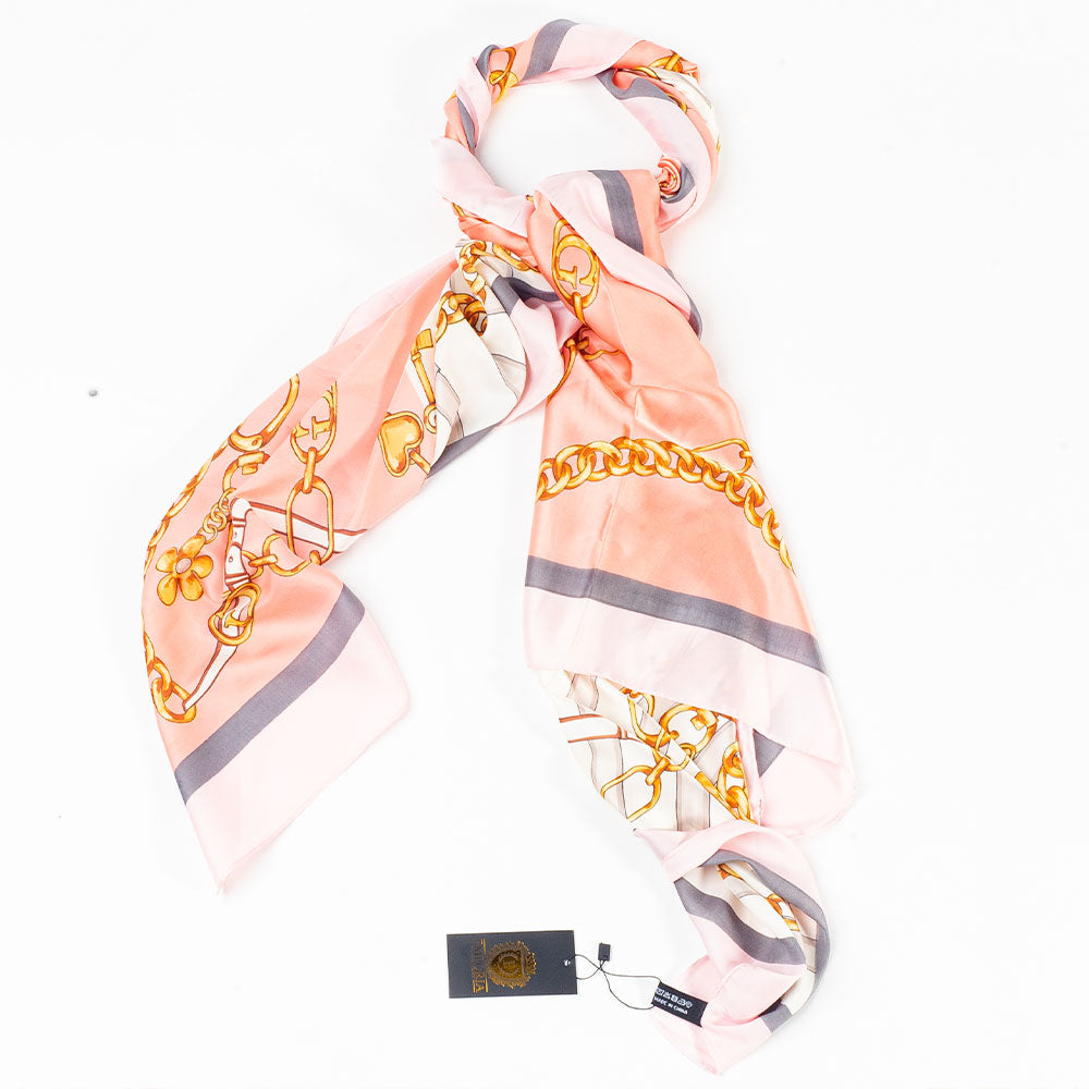 Královské řetězy, šála, 85 x 180 cm, Růžová, 100% veganské hedvábí 5 