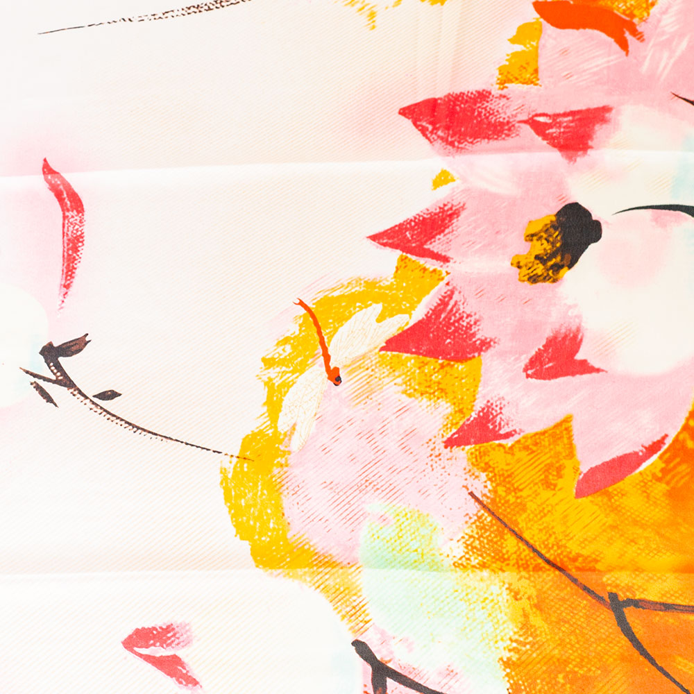 Noční lotus, šála, 85 x 180 cm, Oranžová, 100% veganské hedvábí 3 