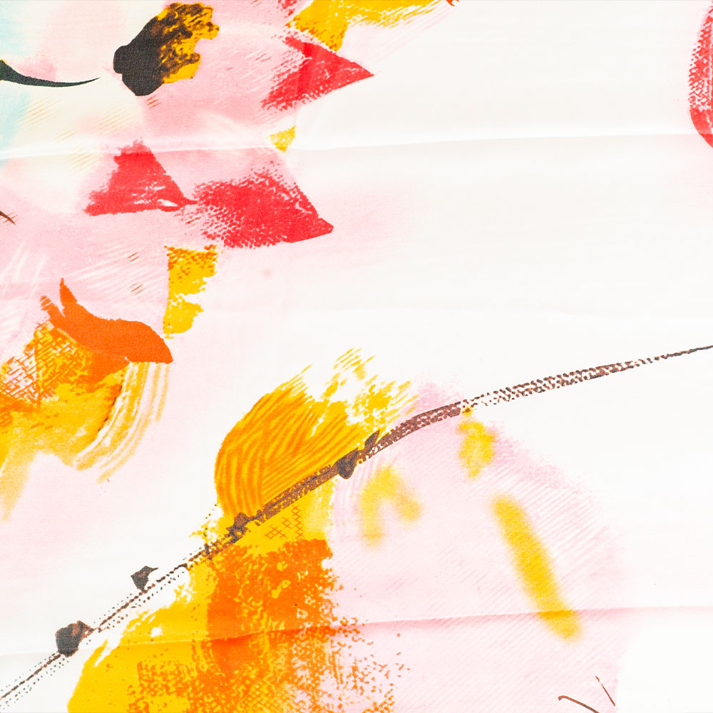 Noční lotus, šála, 85 x 180 cm, Oranžová, 100% veganské hedvábí 6 