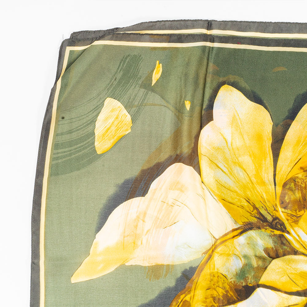 Dojem lilií, šála, 85 x 180 cm, Zelená, 100% veganské hedvábí 3 