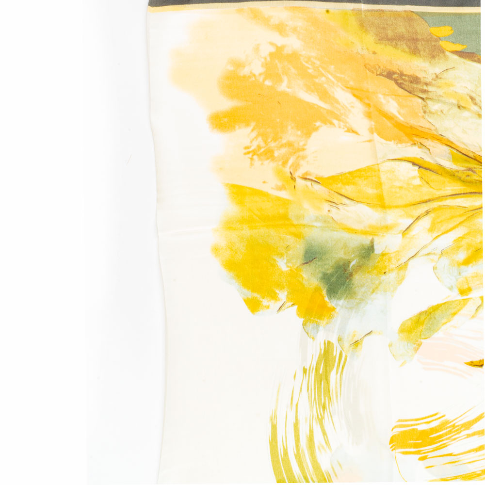 Dojem lilií, šála, 85 x 180 cm, Zelená, 100% veganské hedvábí 2 