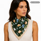 Emerald Flowers Scarf, Emerald Green, 90 cm x 90 cm, 100% Silk