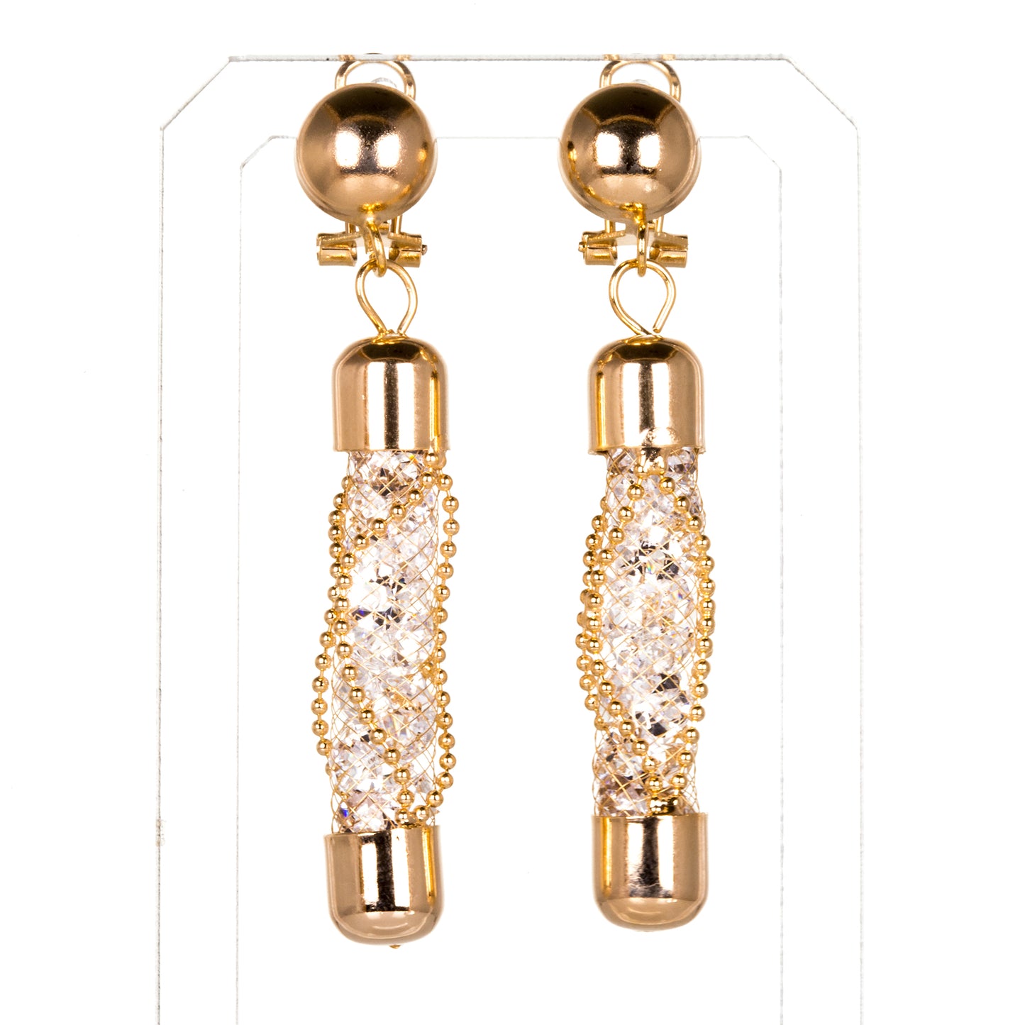 Pozlacená slitina - Sada s Bílým Emporia® Křišťálem