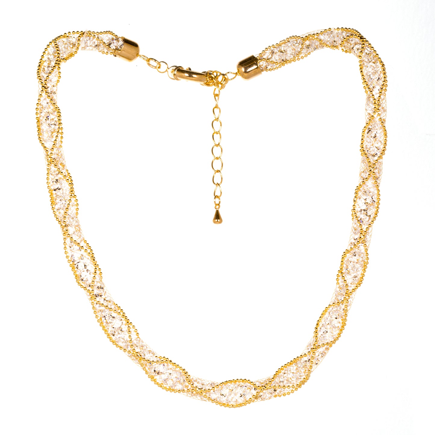 Pozlacená slitina - Sada s Bílým Emporia® Křišťálem