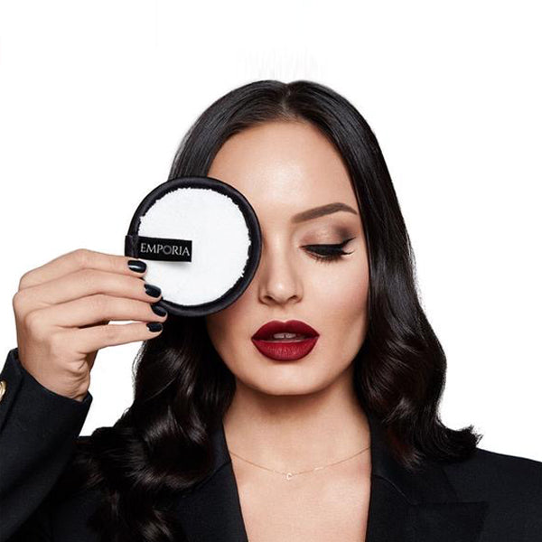 Omyvatelné textilní tamponky na make-up a obličej s dárkovou čelenkou a taštičkou 1 
