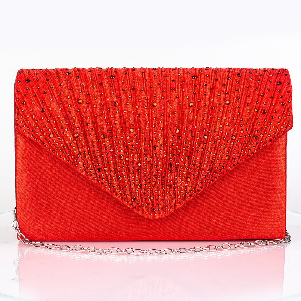 Pozlacený Slitinový Kabelka s Červeným Emporia® Křišťálem a Bílým Emporia® Křišťálem ( Náhrdelník+Náušnice+Náramek+Prsten )