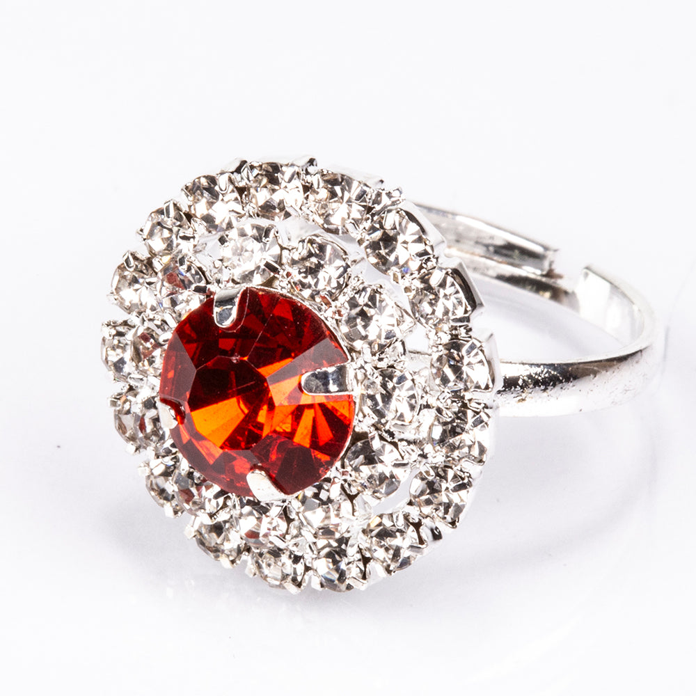 Pozlacený Slitinový Kabelka s Červeným Emporia® Křišťálem a Bílým Emporia® Křišťálem ( Náhrdelník+Náušnice+Náramek+Prsten )