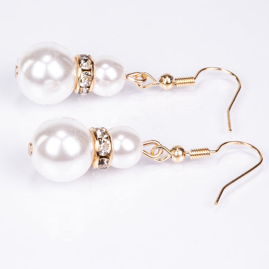 Pozlacený Slitinový Hodinky s Bílým Emporia® Křišťálem ( Náhrdelník+Náušnice+Náramek )