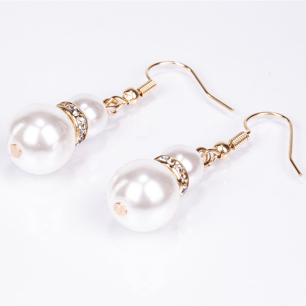 Pozlacený Slitinový Hodinky s Bílým Emporia® Křišťálem ( Náhrdelník+Náušnice+Náramek ) 3 