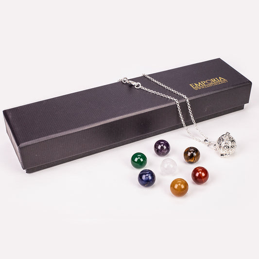 Pozlacená slitina - Náhrdelník s Ametystem a Čirým Křemenem - Karátové číslo: 55.5. přibližná hmotnost: 11.1 gramů