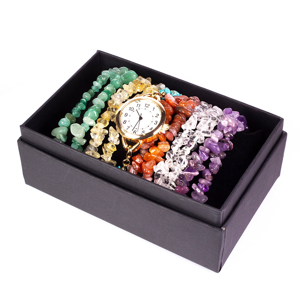 Pozlacená slitina - Hodinky s Tyrkysem a Ametystem - Karátové číslo: 537. přibližná hmotnost: 170 gramů ( Náramek ) 1 