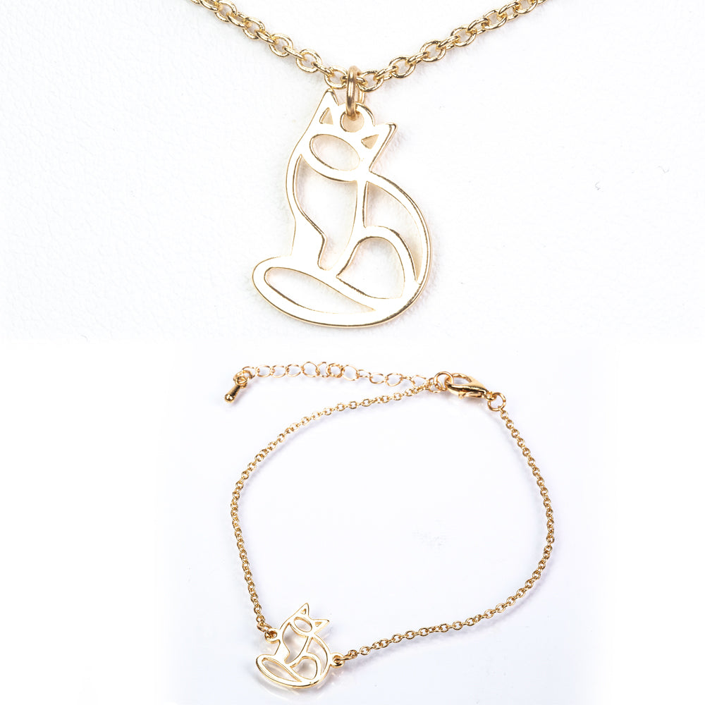 Pozlacená Slitinová Sada ( Náhrdelník+Náramek+Přívěsek ) 4 