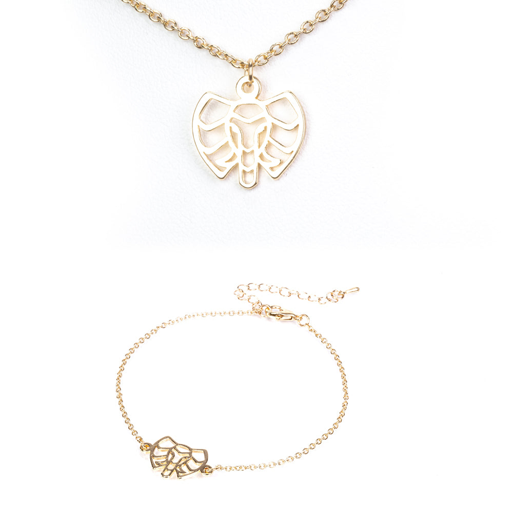 Pozlacená Slitinová Sada ( Náhrdelník+Náramek )