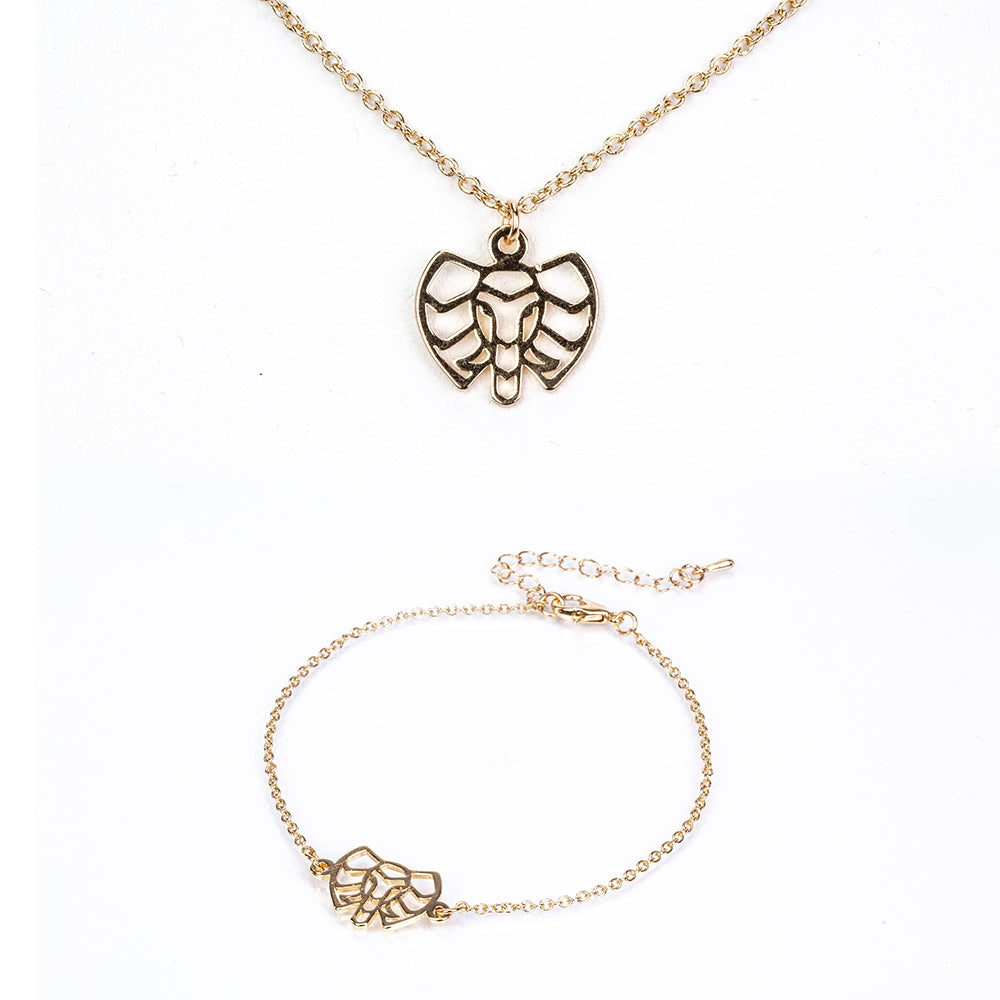 Pozlacená Slitinová Sada ( Náhrdelník+Náramek ) 1 