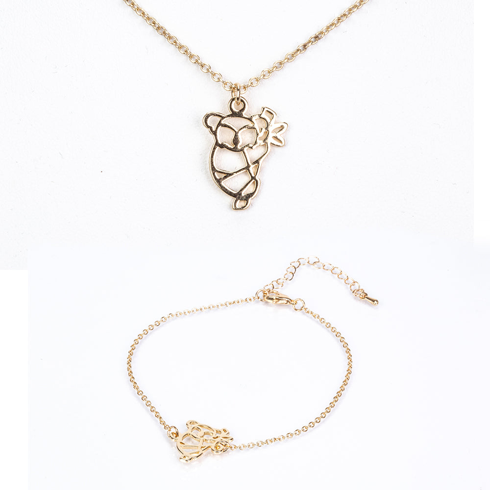 Pozlacená Slitinová Sada ( Náhrdelník+Náramek ) 1 