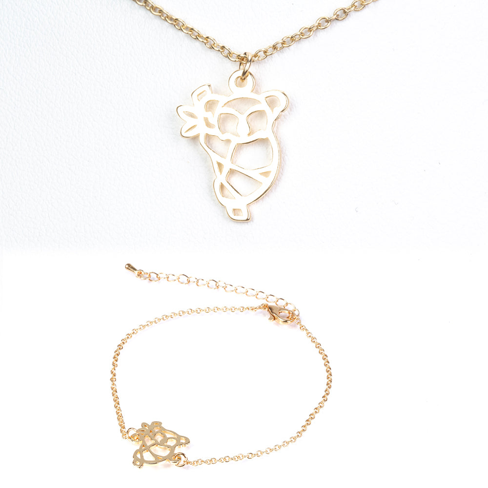 Pozlacená Slitinová Sada ( Náhrdelník+Náramek ) 4 