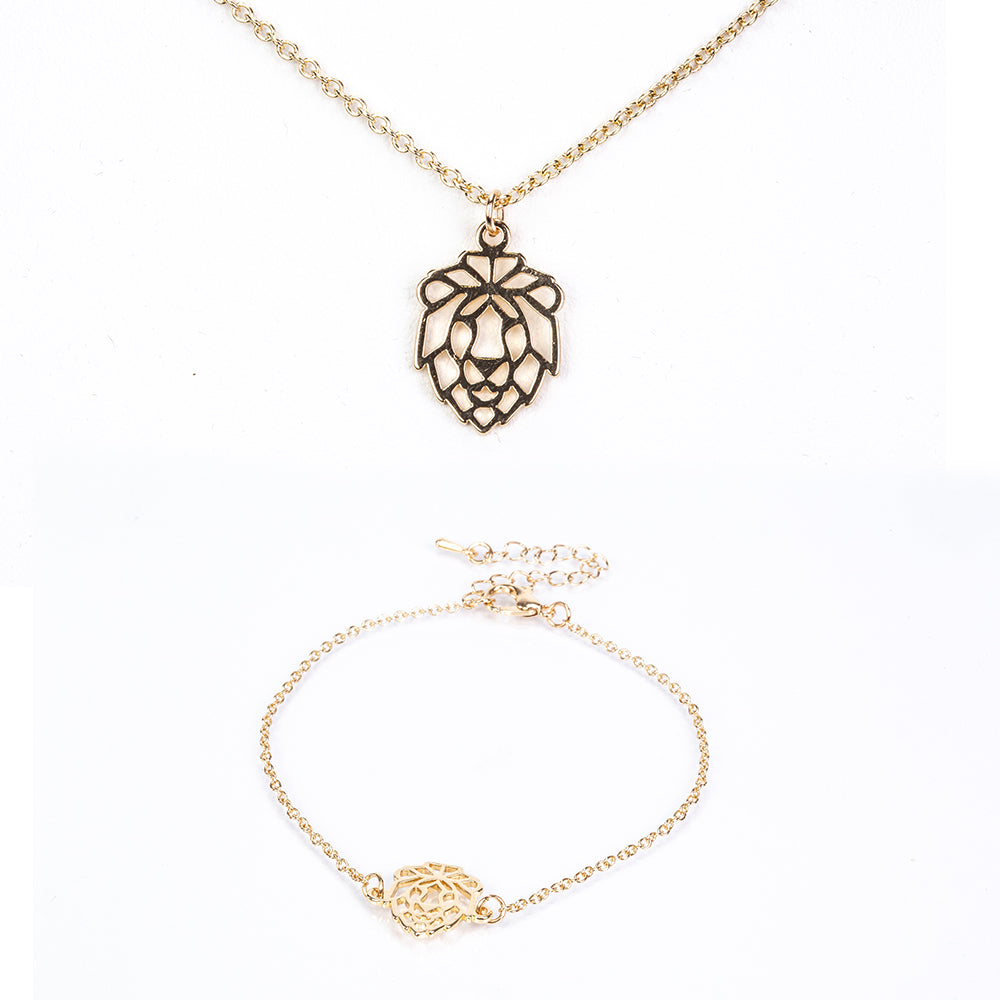 Pozlacená Slitinová Sada ( Náhrdelník+Náramek ) 1 