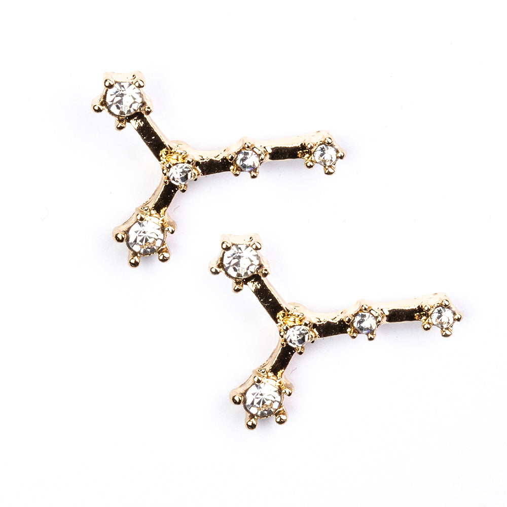 Rak Pozlacené Slitinové Náušnice s Bílým Emporia® Křišťálem 3 