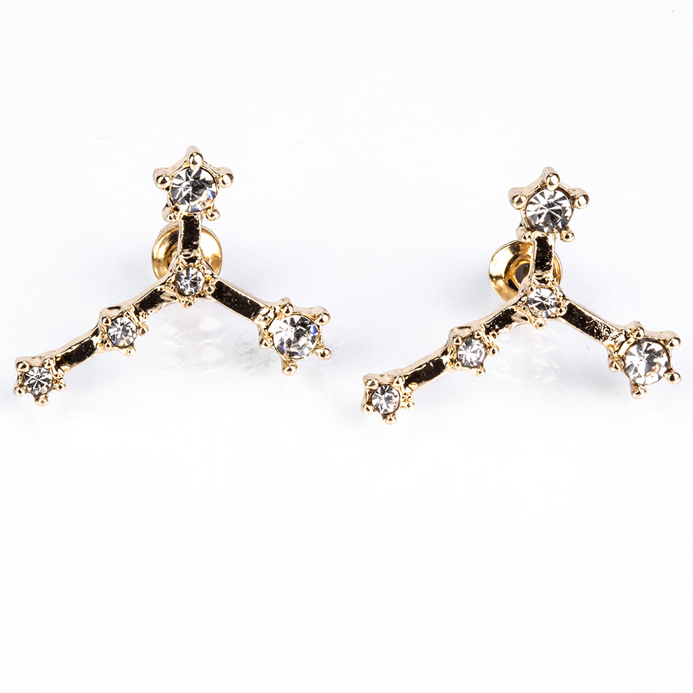 Rak Pozlacené Slitinové Náušnice s Bílým Emporia® Křišťálem 4 