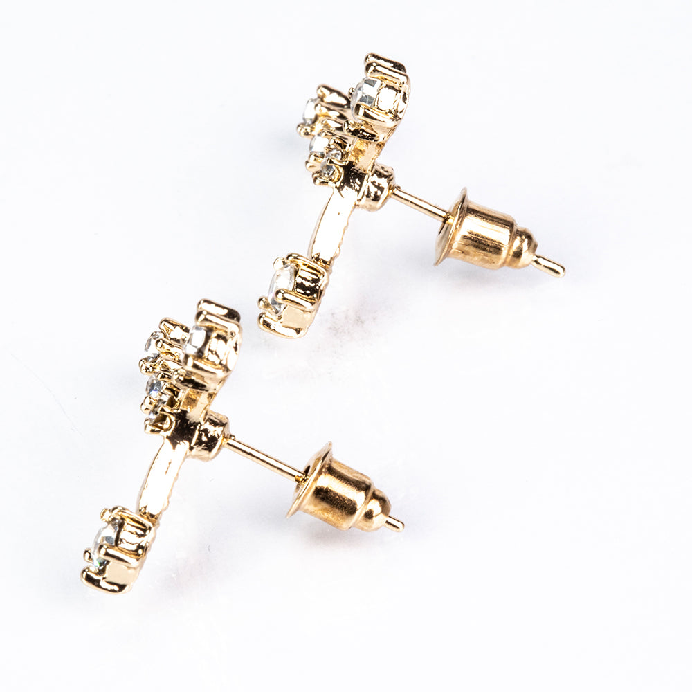 Rak Pozlacené Slitinové Náušnice s Bílým Emporia® Křišťálem 5 