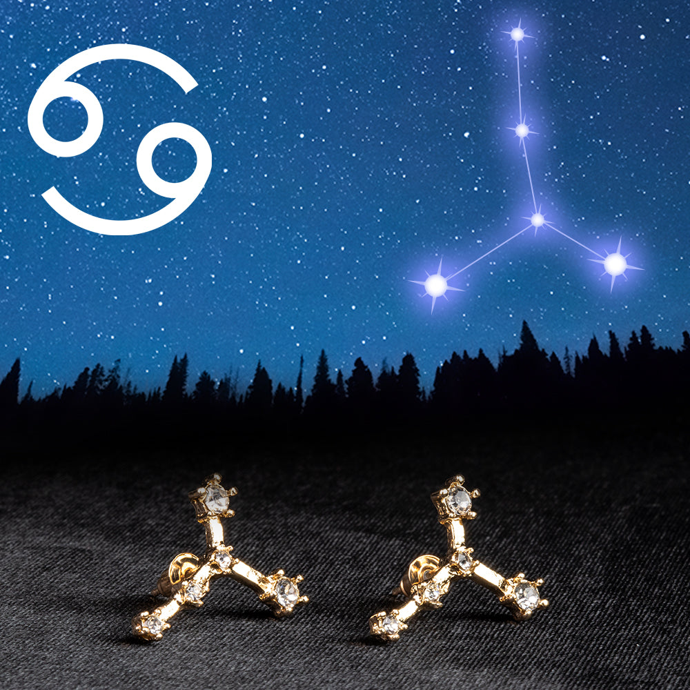 Rak Pozlacené Slitinové Náušnice s Bílým Emporia® Křišťálem 1 