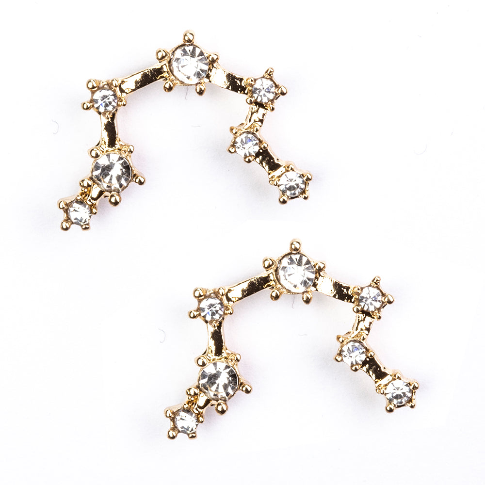 Vodnář Pozlacené Slitinové Náušnice s Bílým Emporia® Křišťálem