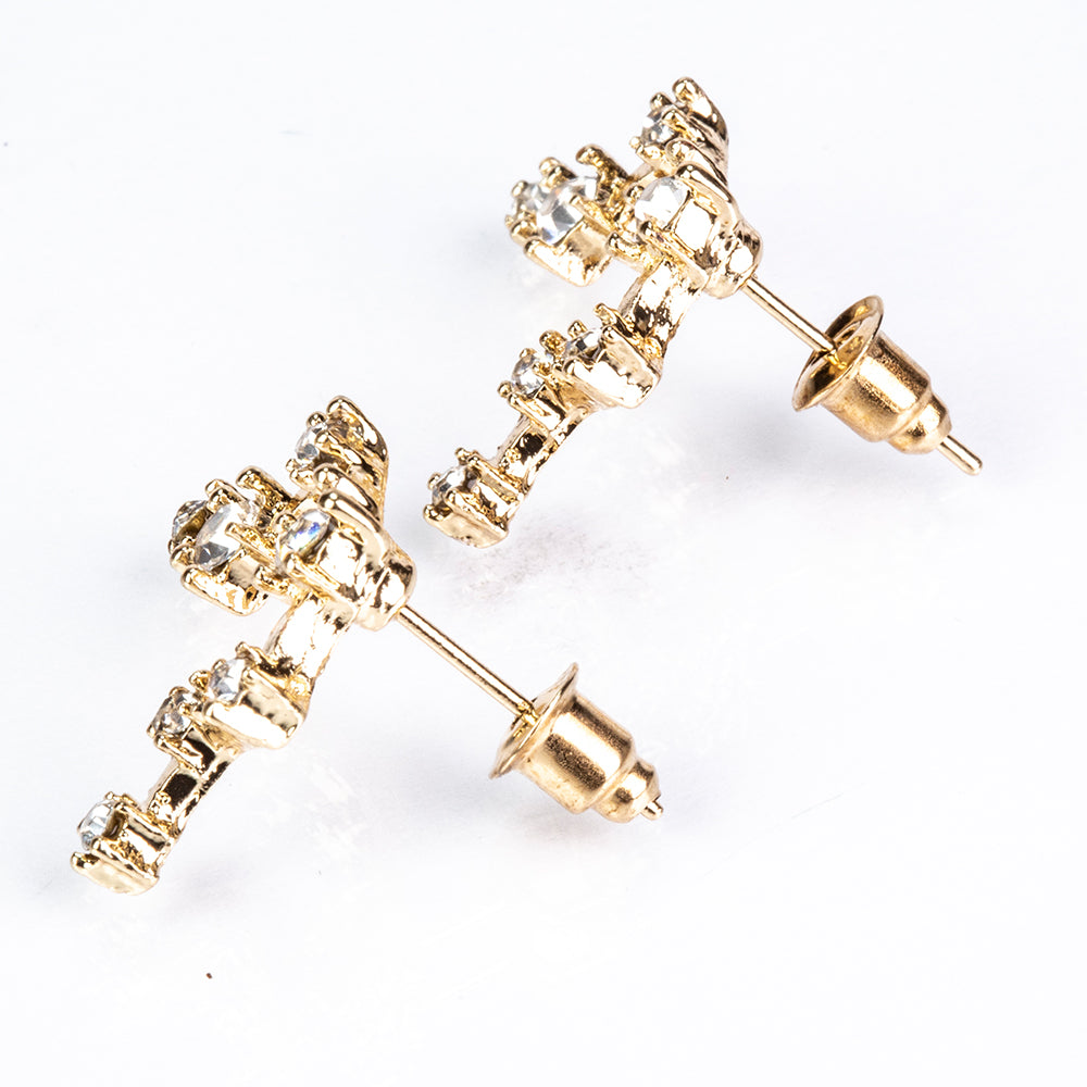 Vodnář Pozlacené Slitinové Náušnice s Bílým Emporia® Křišťálem 5 