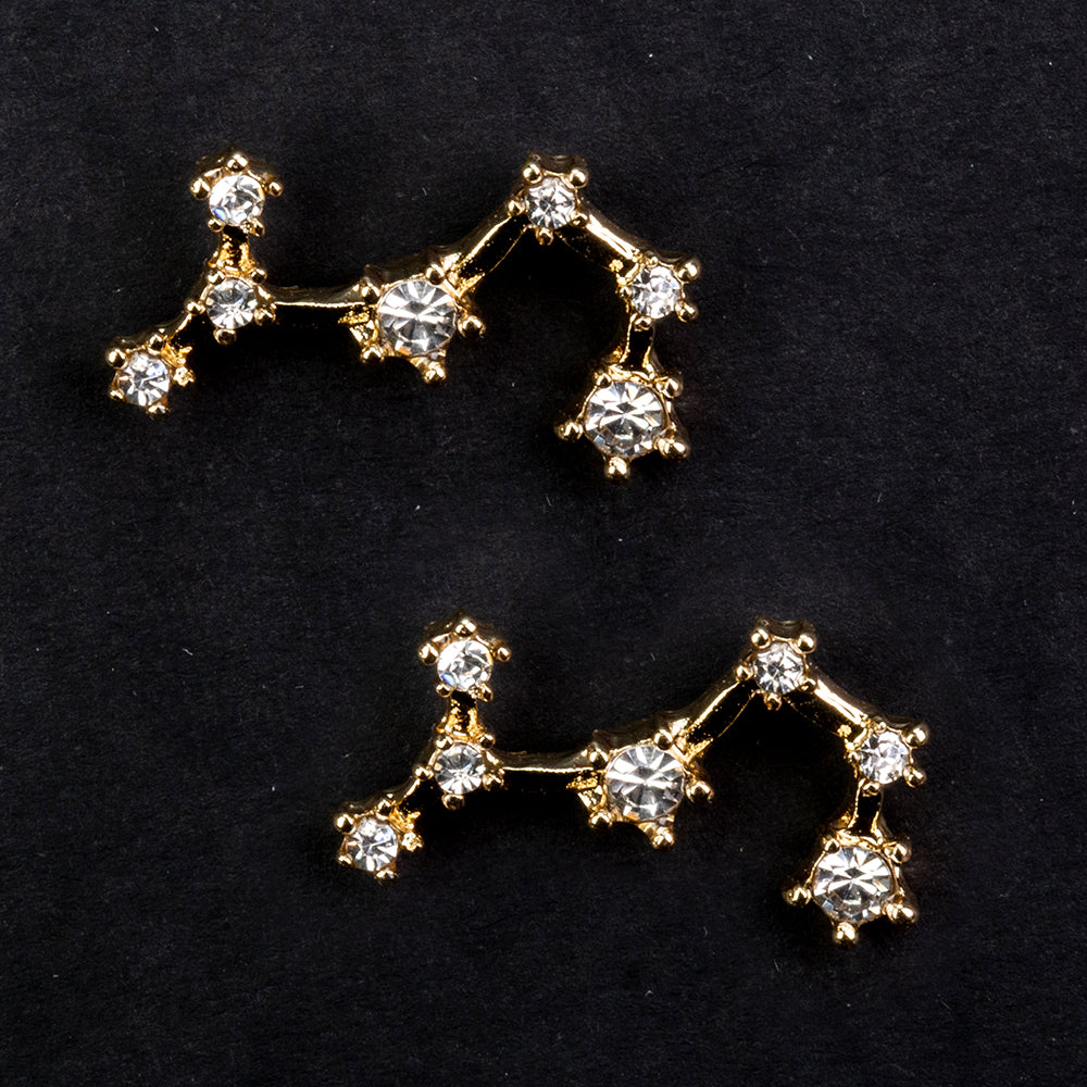 Štír Pozlacené Slitinové Náušnice s Bílým Emporia® Křišťálem 2 